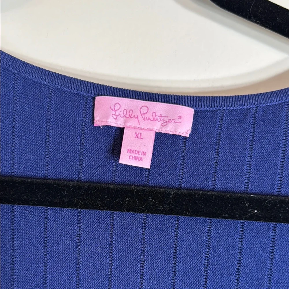 Lilly Navy Blue Ribbed Dress - Picture 4 of 4